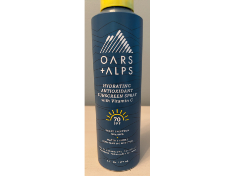 Oars + Alps Hydrating Antioxidant Sunscreen Spray, SPF 70, 6 fl oz/177 mL, Pack Of 2