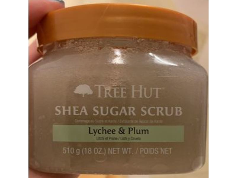 Tree Hut Shea Sugar Scrub, Lychee And Plum, 18 oz / 510 g