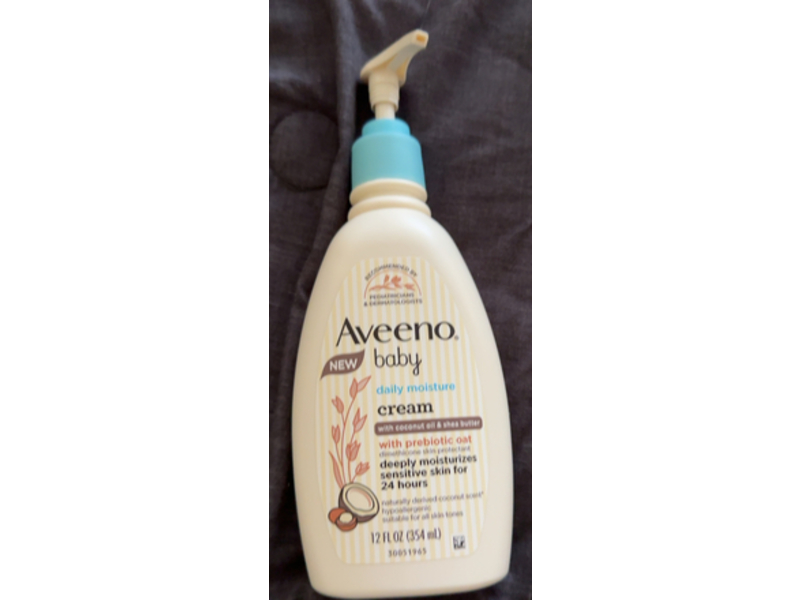 Aveeno Baby Daily Moisturizing Cream, Coconut Oil & Shea Butter, 12 fl oz/354 mL