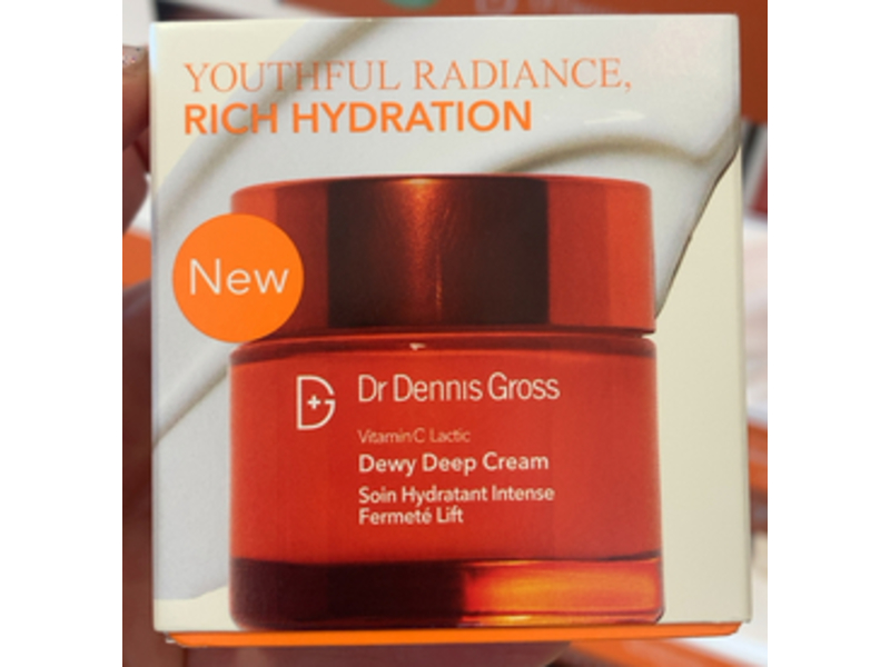 Dr Dennis Gross Youthful Radiance Rich Hydration Lactic Dewy Deep Cream, Vitamin C, 2fl oz/60 mL
