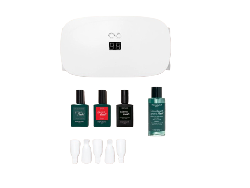 Manicurist Green Flash Led Gel Polish Kit, Red Coral