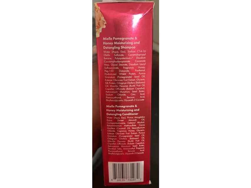 Mielle Moisturizing And Detangling Shampoo & Conditioner Set, Pomegranate & Honey, 12 fl oz/355 mL