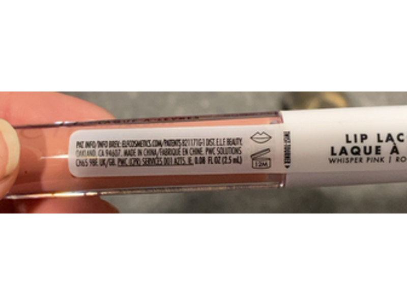 e.l.f. Lip Lacquer, Whisper Pink, 0.08 fl oz