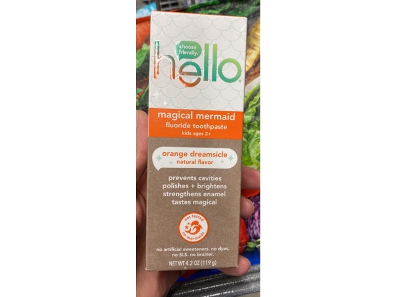 Hello Magical Mermaid Fluoride Toothpaste, Orange Dreamside, 4.2 oz/119 g , Pack Of 3