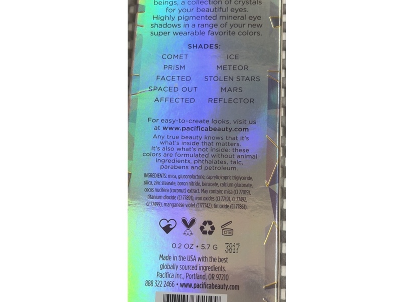 Pacifica Crystal Matrix Coconut Infused Mineral Eyeshadow Palette, 0.2 oz/5.7 g