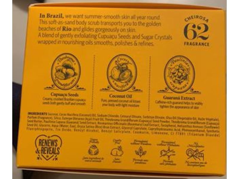 Sol De Janeiro Bum Bum Body Scrub, 62 Cheirosa Fragrance, 7.8 oz/220 g