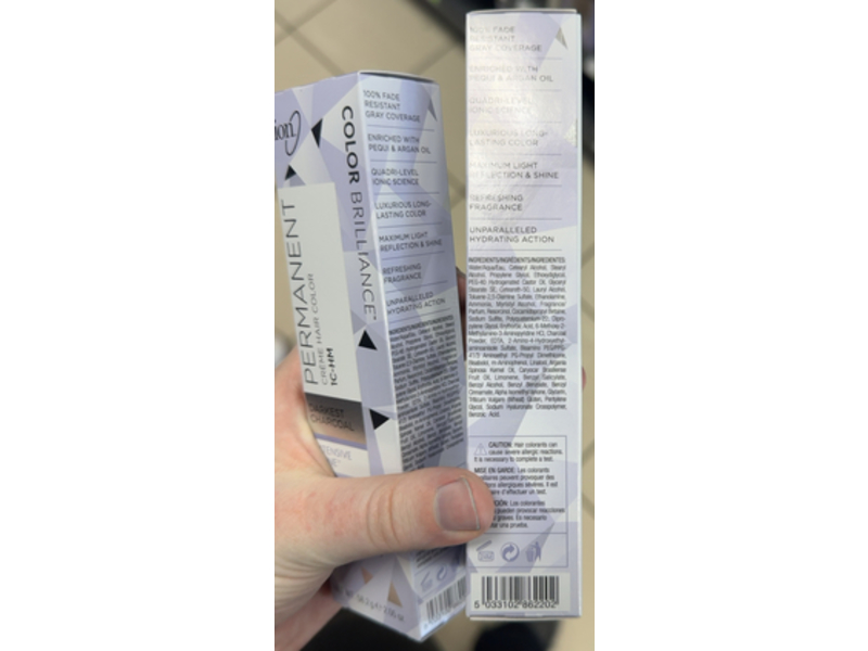 Ion Permanent Hair Color Creame, 1C-HM Darkest Charcoal, 2.05 oz/58.2 g