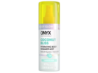 Onyx Professional Hydrating Body Shimmer Mist, Coconut Bliss, 3.38 fl oz/100 mL