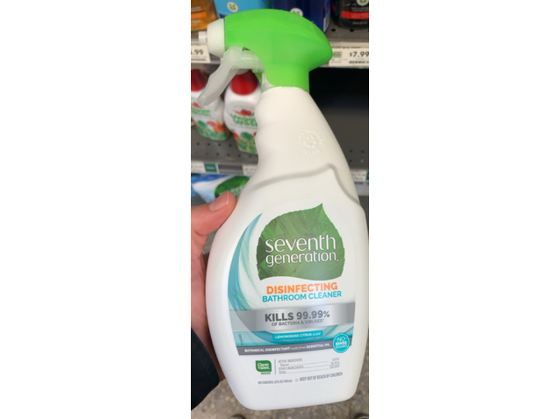 Seventh Generation Disinfecting Bathroom Cleaner, Lemongrass Citrus, 26 fl oz