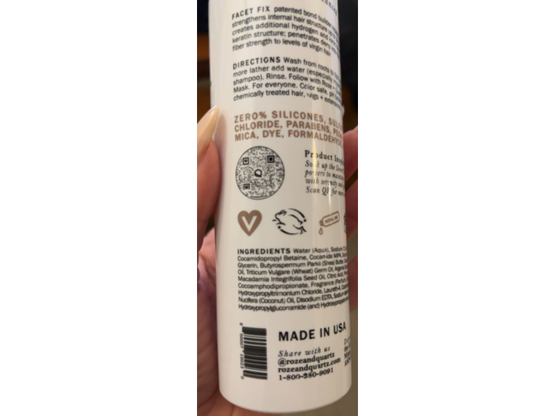 Roze + Quartz Shampoo, Serene, Vanilla Aura Scent, 8.5 fl oz/250 mL