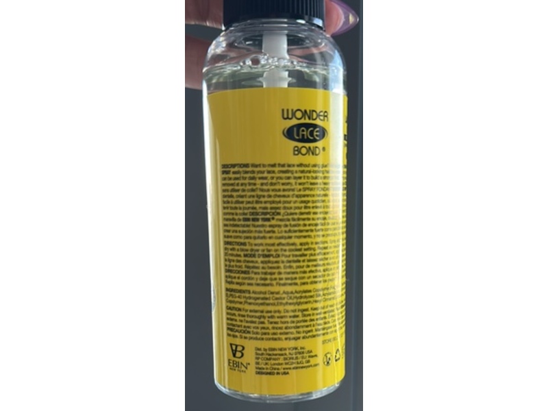 Ebin New York Wonder Lace Bond Melt Spray, Extra Mega Hold, 3.39 fl oz/100 mL