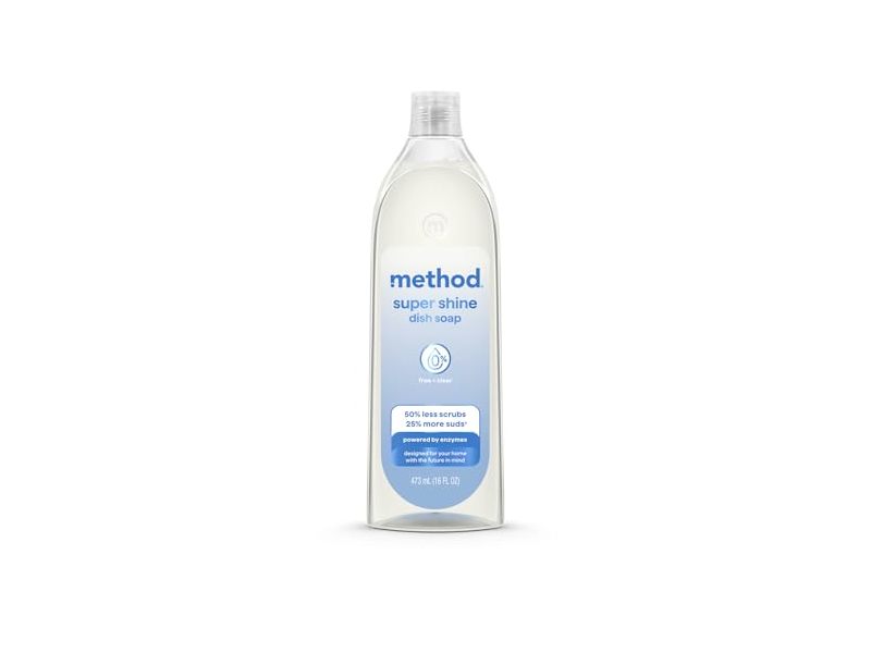 Method Super Shine Dish Soap, Free + Clear, 16 fl oz/473 mL