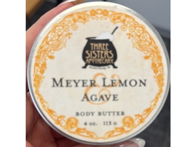 Three Sisters Apothecary Body Butter, Meyer Lemon & Agave, 4 oz/113 g