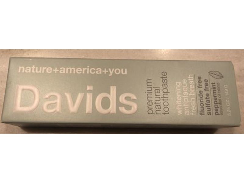 Davids Natural Toothpaste, Fluoride-Free, Peppermint, 5.25 oz