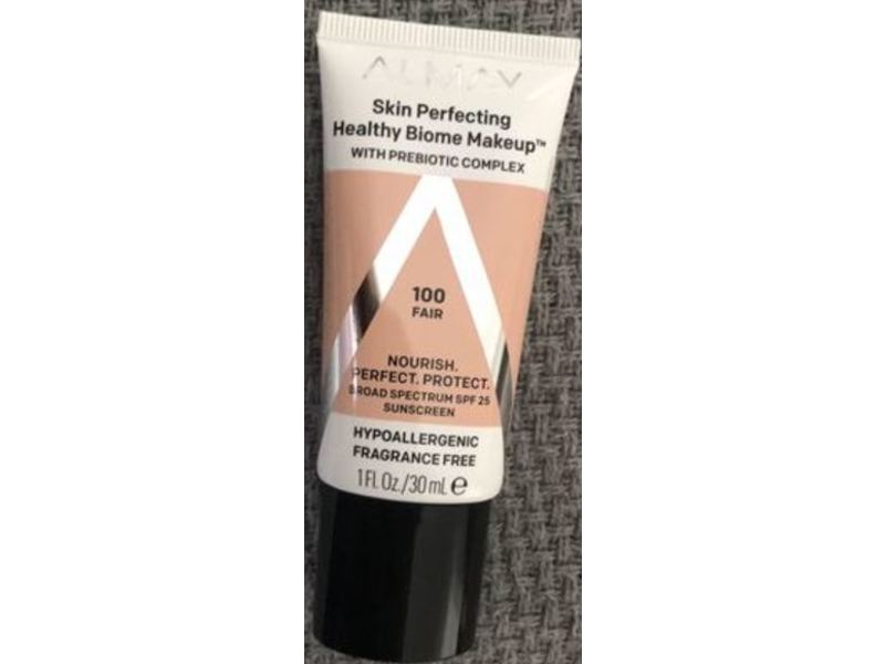 Almay Skin Perfecting Healthy Biome Makeup, Prebiotic Complex, SPF 25, 100 Fair, 1 fl oz/30 mL
