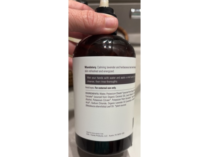 Milk + Honey No 9 Hand Soap, Lavender Tea Tree, 12 fl oz/355 mL