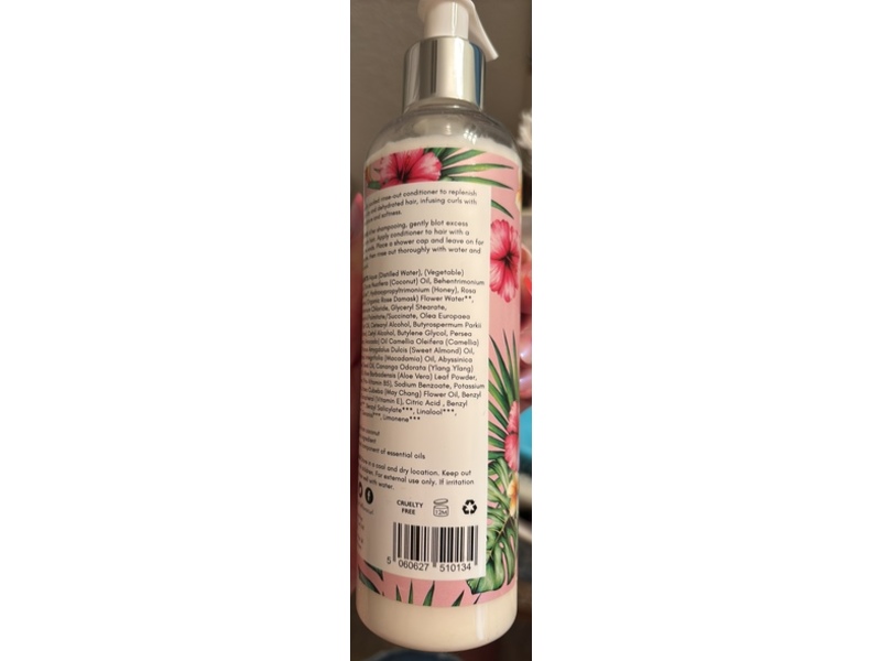 Flora And Curl Cream Conditioner, Hydrate Me Organic Rose and Honey, 10.1 fl oz/300 mL
