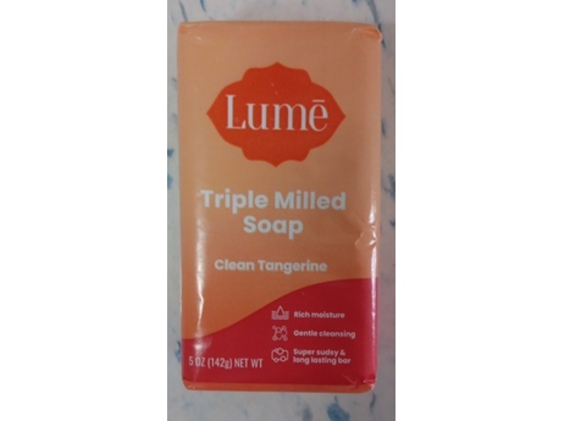 Lume Triple Milled Soap, Clean Tangerine, 5 oz/142 g.
