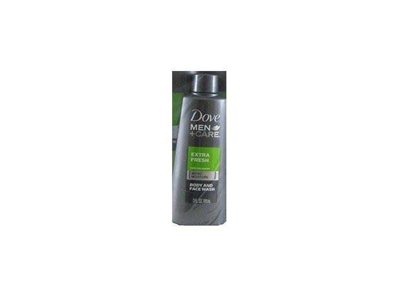 Dove Men + Care Micro Moisture Body And Face Wash, Extra Fresh, 3 fl oz/88 mL, Pack Of 3