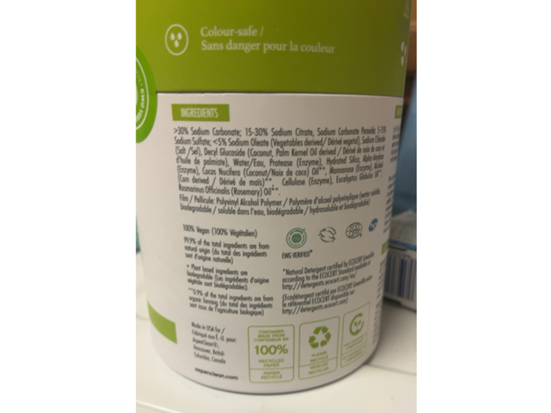 Aspen Clean Laundry Detergent Pods, Eucalyptus, 36 Pods, 14 oz/396 g