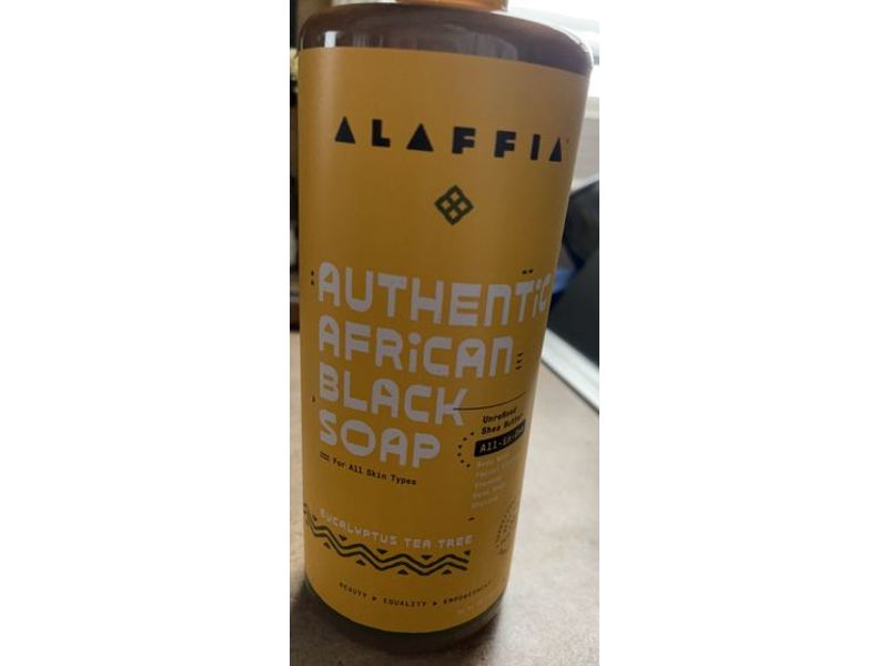 Alaffia Authentic African Black Soap, Eucalyptus Tea Tree, 32 fl oz/950 mL