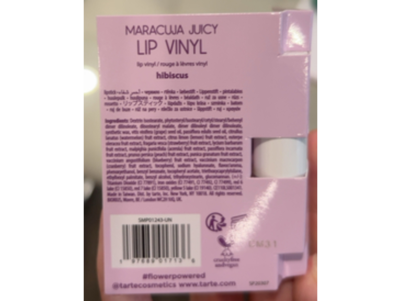 Tarte Maracuja Juicy Lip Vinyl, Hibiscus, 0.0246 oz/0.7 g
