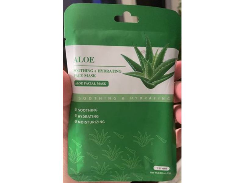 Yafusipe Aloe Soothing & Hydrating Face Mask, Aloe, 0.89 oz/25 g, 1 Sheet, Pack Of 10