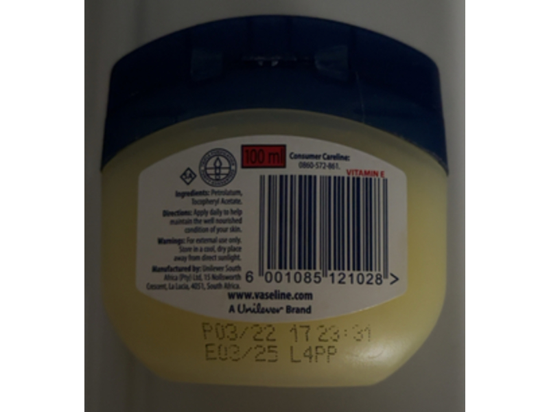 Vaseline Blueseal Nourishing Skin Jelly, Vitamin E, 100 mL