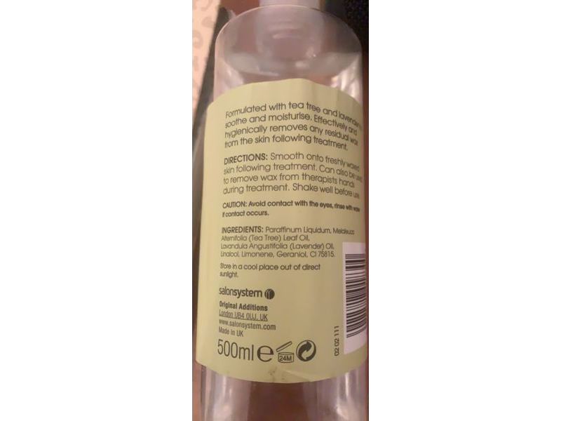 Salon System Just Wax After Wax Oil, Tea Tree, 500 mL