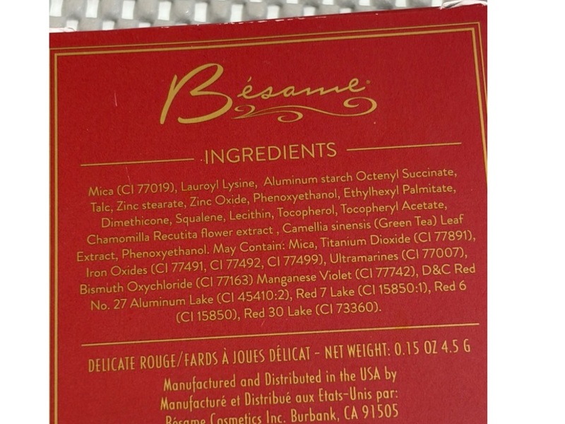 Besame Delicate Rouge Translucent Blush, Raspberry, 0.15 oz/4.5 g