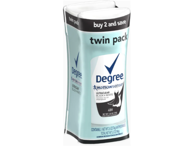 Degree Motionsense Antiperspirant, Ultraclear Black + White, 2.6 fl oz/74 g