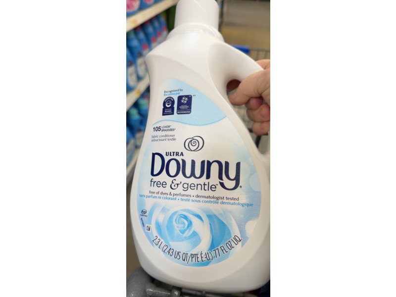 Downy Ultra Fabric Conditioner, Free & Gentle, 105 Loads, 77 fl oz/2.3 L
