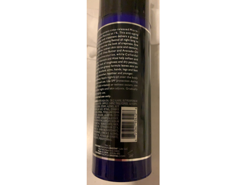 Peter Thomas Roth Retinol Fusion PM Body Moisturizing Treatment, 8 fl oz/250 mL