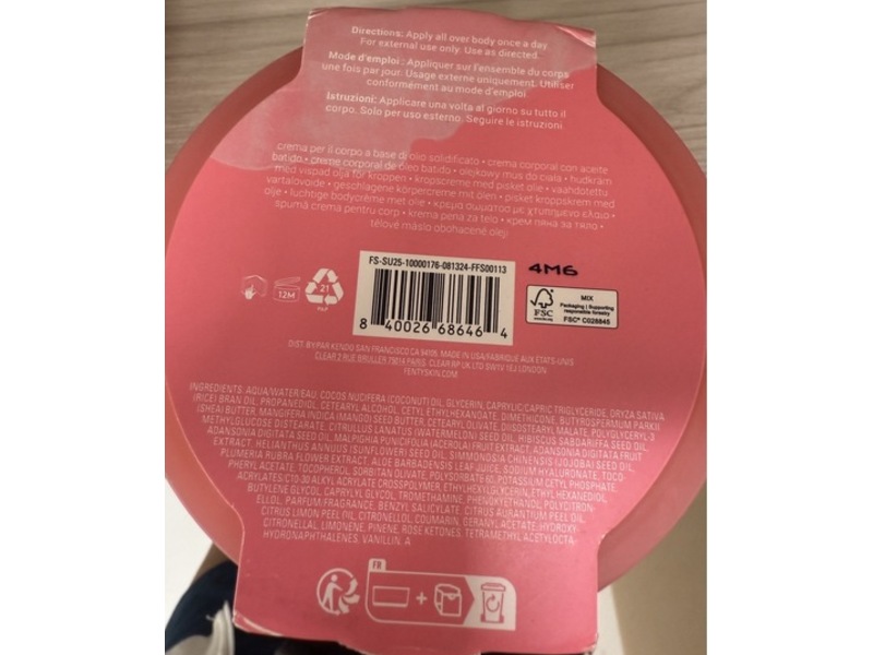 Fenty Skin Butta Drop Whipped Oil Body Cream, Guava Get Away, 6.7 fl oz/200 mL