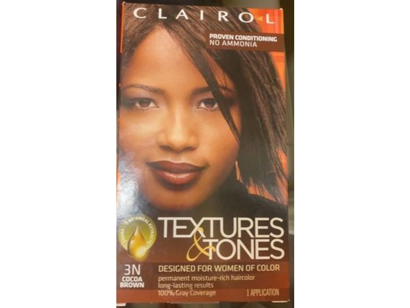Clairol Textures & Tones Permanent Hair Color, 3N Cocoa Brown, 1 Application
