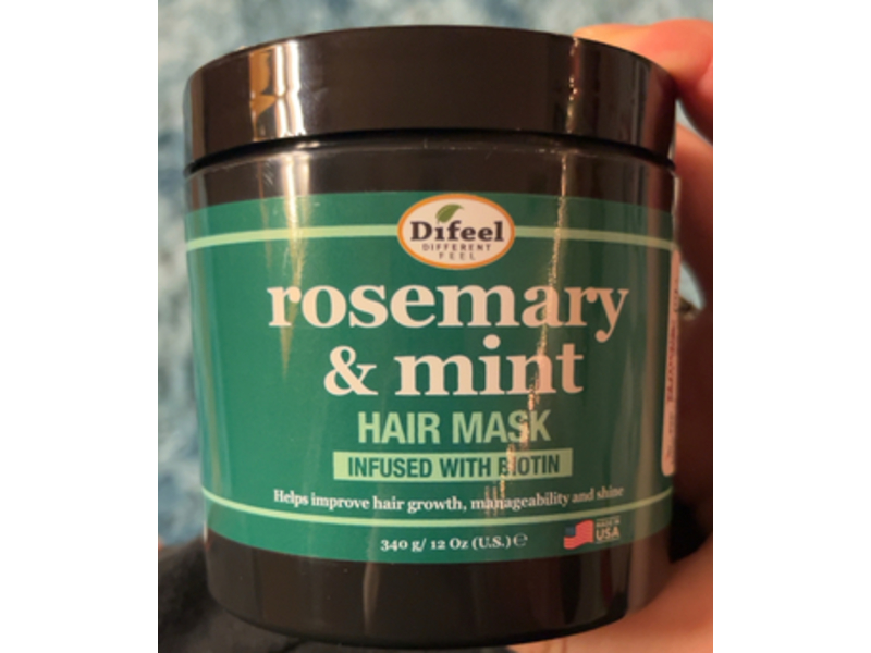 Difeel Infused Biotin Hair Mask, Rosemary & Mint, 12 oz/340 g