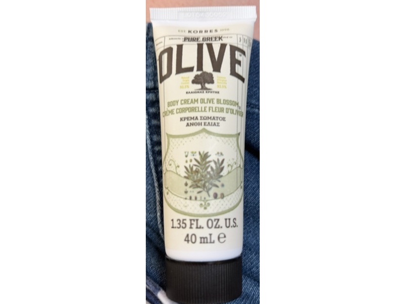 Korres Pure Greek Olive Body Cream Olive Blossom, 1.35 fl oz/40 mL