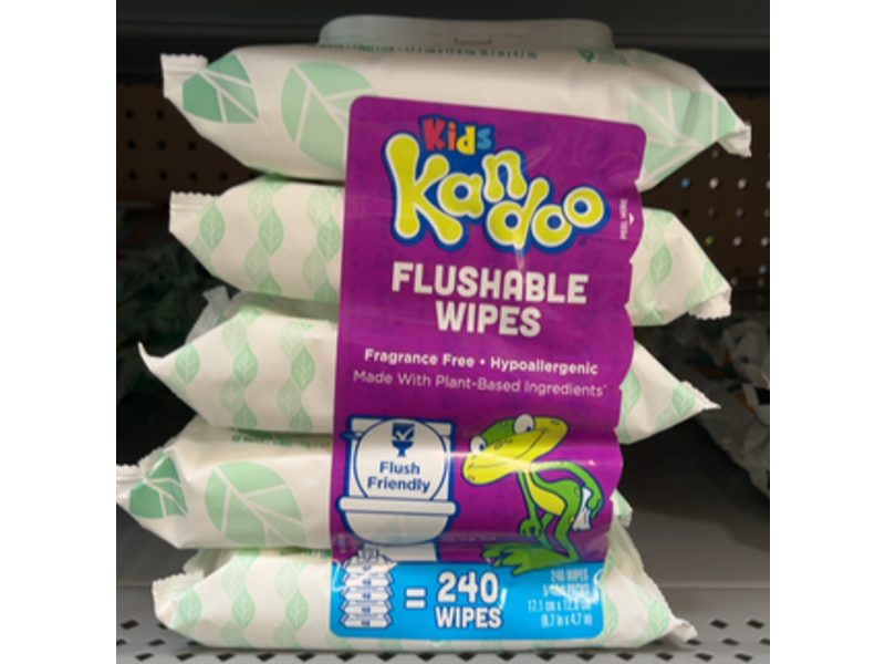 Kids Kandoo Flushable Wipes, 240 Wipes