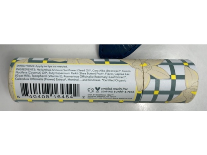 Beekman 1802 Goat Milk Lip Balm, Vanilla Absolute, 0.15 fl oz/4.2 g