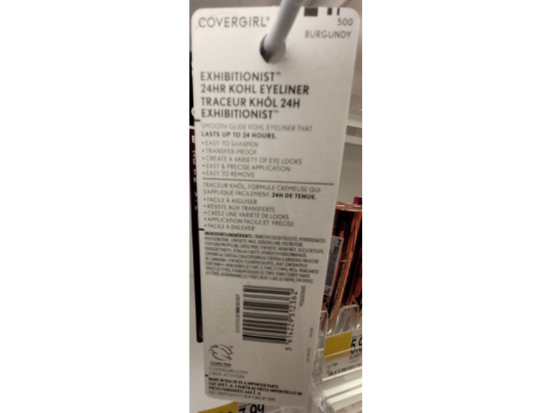 Covergirl Exhibitionist Kohl Eyeliner, 500 Burgundy, 0.04 oz/1.2 g