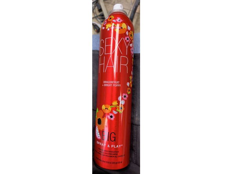 Sexy Hair Big Spray & Play Volumizing Hairspray, Dragonfruit + Bright Poppy, 10 oz/284 g