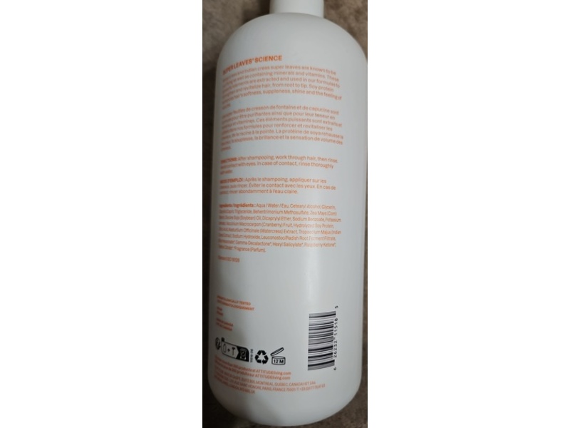 Attitude Super Leaves Volume & Shine Conditioner, Soy Protein & Cranberries, 32 fl oz/946 mL