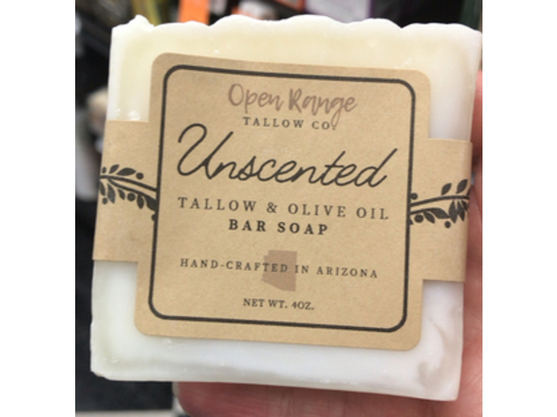 Open Range Tallow Co Bar Soap, Tallow & Olive Oil, 4 oz