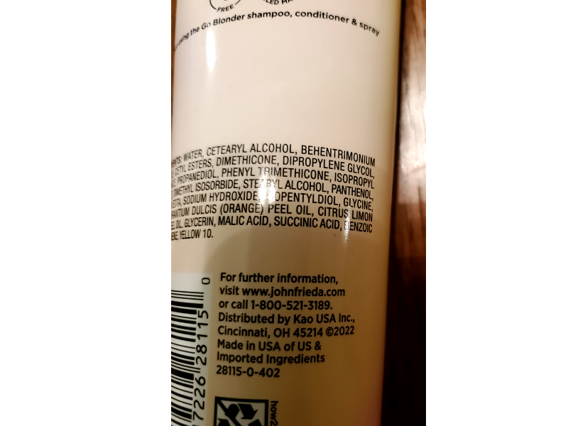 John Frieda Go Blonder Lightening Conditioner, Citrus Botanical Blend, 10 fl oz/295 mL