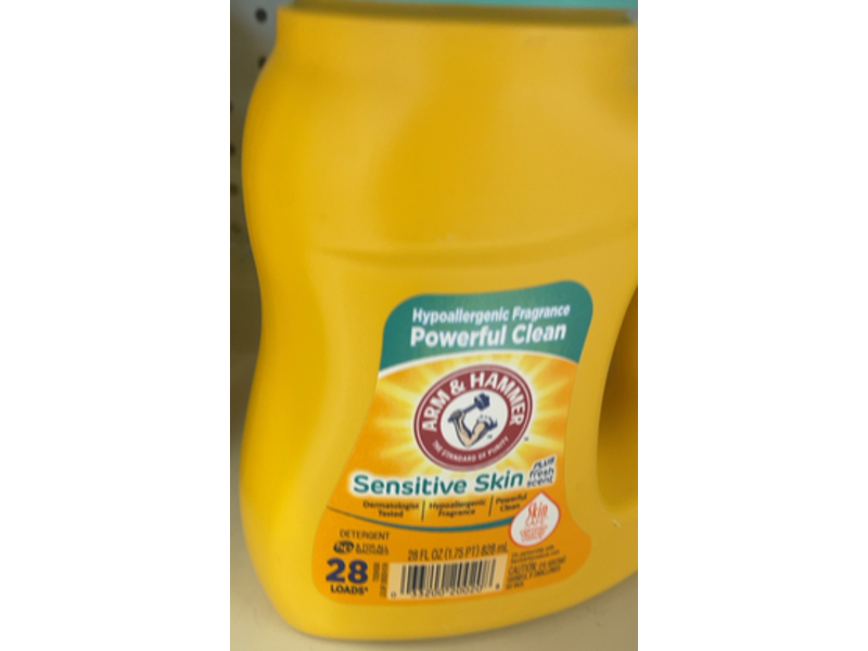Arm & Hammer Sensitive Skin Plus Fresh Scent Liquid Laundry Detergent, 28 Loads, 28 fl oz/828 mL
