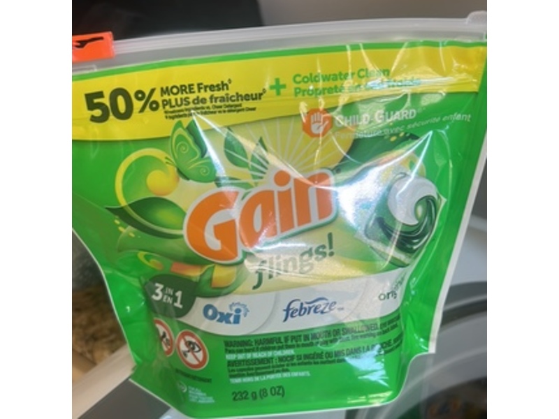 Gain Flings! 3 In 1 Laundry Detergent Pacs, Original, 8 oz/232 g, 12 Count