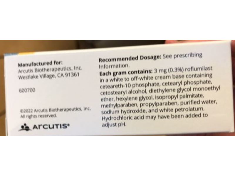 Zoryve (Roflumilast) Cream 0.3% Arcutis (RX)