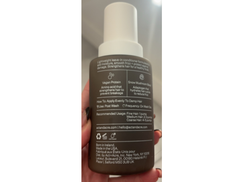 Act + Acre Anti-Frizz Leave In Conditioner, 6.7 fl oz/200 mL