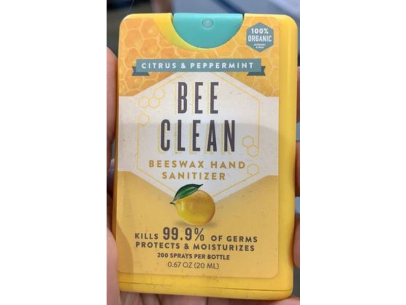 Bee Clean Beeswax Hand Sanitizer, Citrus & Peppermint, 0.67 oz/20 mL, 4 Pack