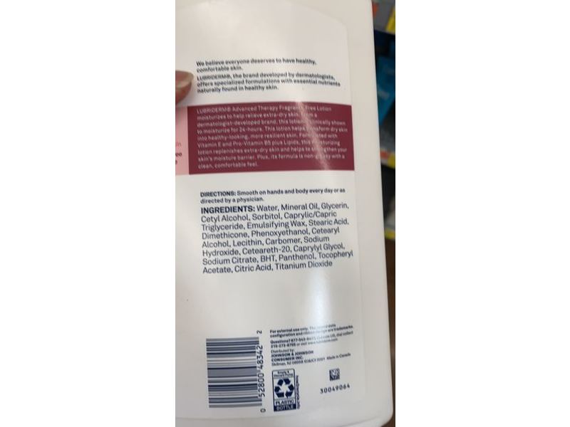Lubriderm Advanced Therapy Lotion, Fragrance Free, 32 fl oz/946 mL